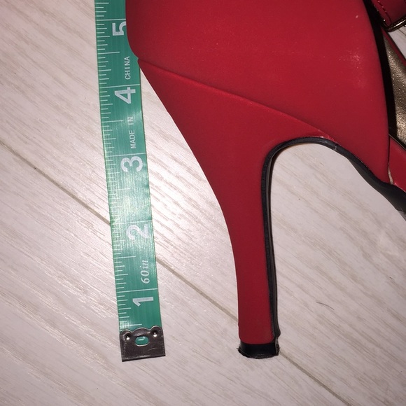 Red Almond Toe Heels - Picture 6 of 6